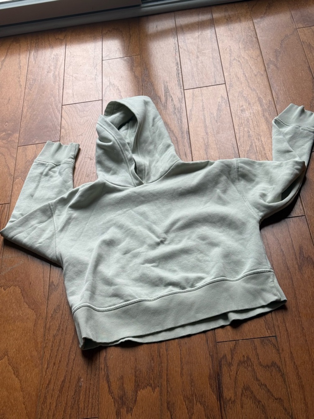 Zara Cropped Hoodie in Sage Green